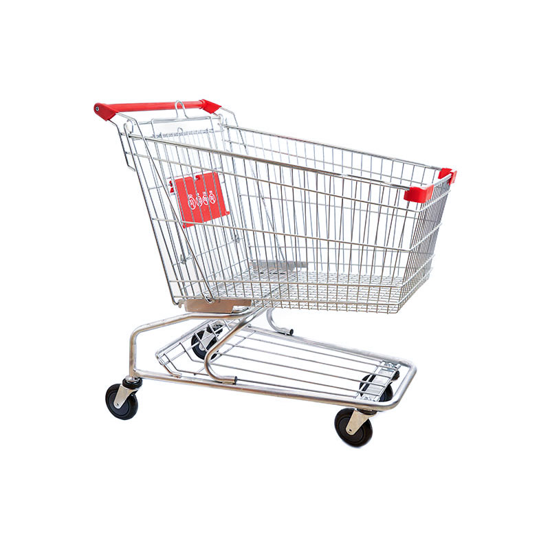 Chariot à achats se pliant galvanisé pour le supermarché