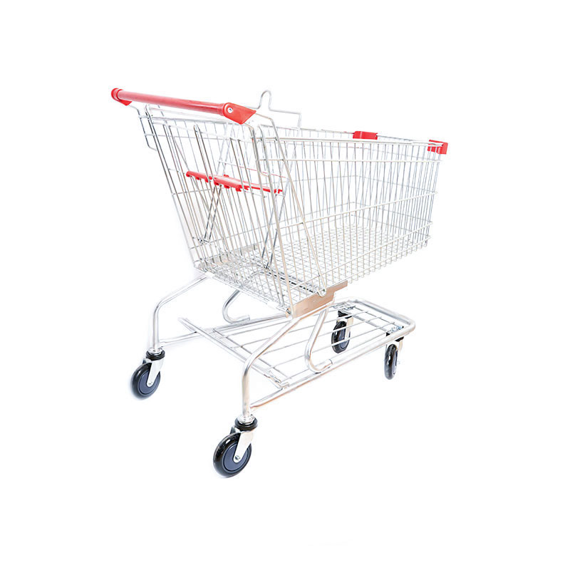 Chariot de magasinage pliant en métal à roues en polyuréthane de 4 ''