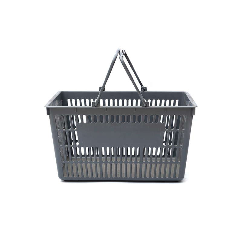Panier en plastique à deux poignées pour supermarché