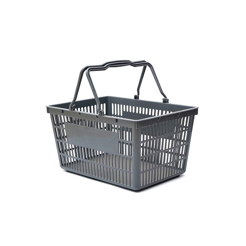 Panier en plastique à deux poignées pour supermarché