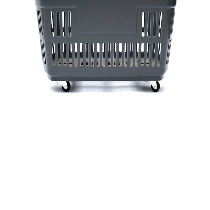 Petit panier à provisions en plastique de chariot à quatre roues de supermarché