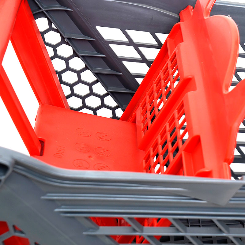 XC-PST-2. Panier en plastique + supermarché shopping facile à utiliser shopping en plastique couleur personnalisée spécifications fixes